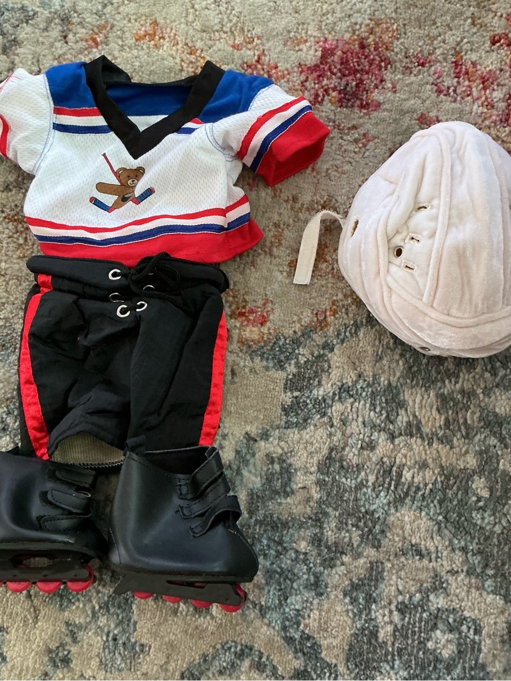 Build a bear.  Hockey Outfit Set with Roller Skates - Red, Blue, Black